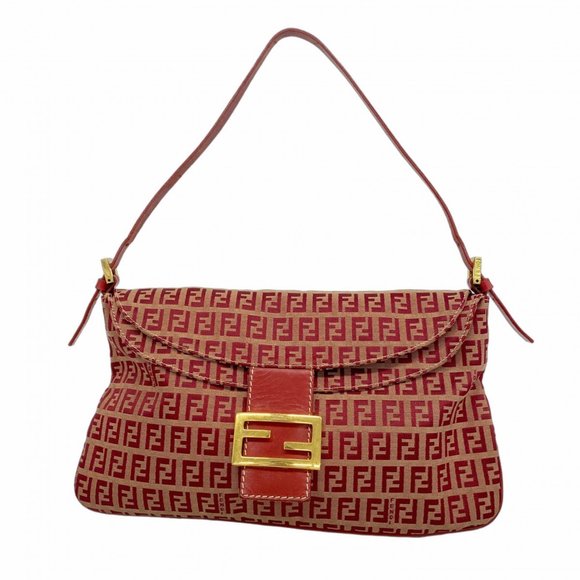 Fendi Zucchino handbag in nylon canvas, red, for women - Picture 1 of 16